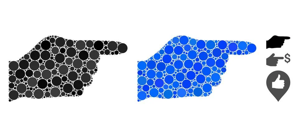 Hand Pointer Mosaic Icon of Circles Stock Illustration