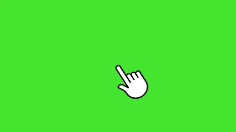 Hand Pointer Mouse clicked Animation Isolated on Green Screen Stock Footage 341995090