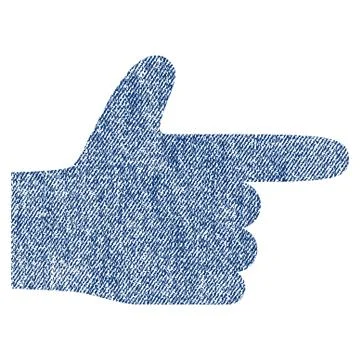 Hand Pointer Right Fabric Textured Icon Stock Illustration