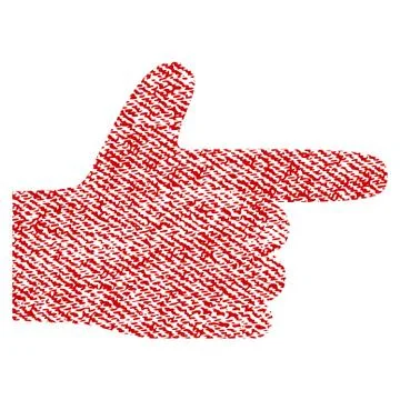 Hand Pointer Right Fabric Textured Icon Stock Illustration