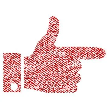 Hand Pointer Right Fabric Textured Icon Stock Illustration