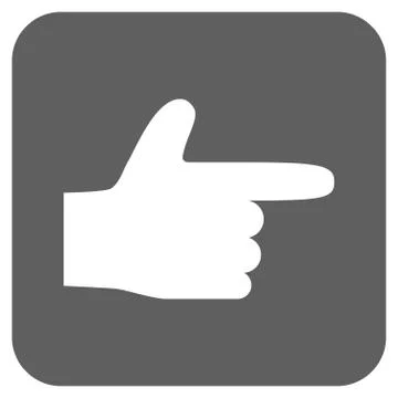 Hand Pointer Right Flat Squared Vector Icon Illustrazione stock