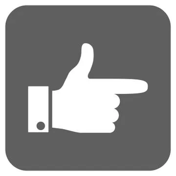 Hand Pointer Right Flat Squared Vector Icon イラスト素材