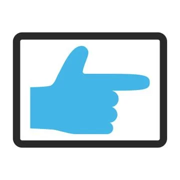 Hand Pointer Right Framed Glyph Icon Stock Illustration