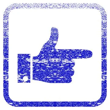 Hand Pointer Right Framed Textured Icon Stock Illustration