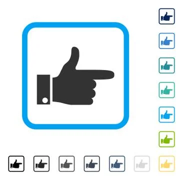 Hand Pointer Right Framed Vector Icon イラスト素材