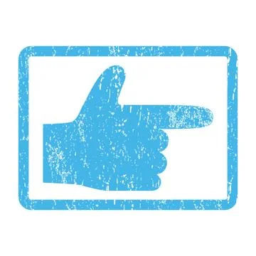 Hand Pointer Right Icon Rubber Stamp 스톡 일러스트