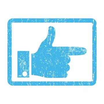 Hand Pointer Right Icon Rubber Stamp Stock Illustration