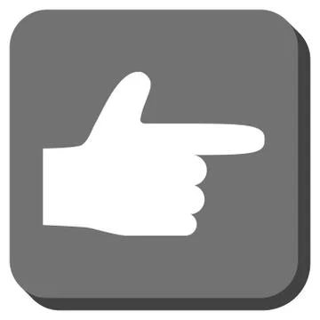 Hand Pointer Right Rounded Square Vector Icon Stock Illustration