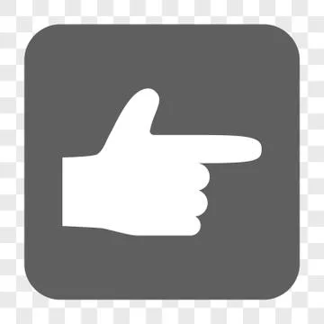 Hand Pointer Right Rounded Square Button 스톡 일러스트