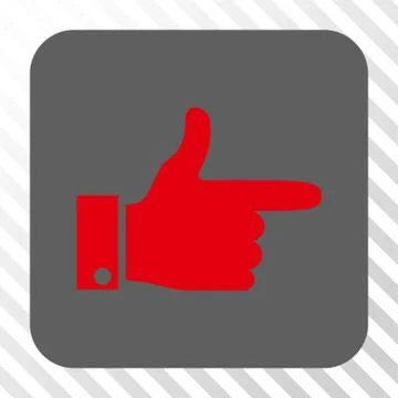 Hand Pointer Right Rounded Square Button Illustrazione stock