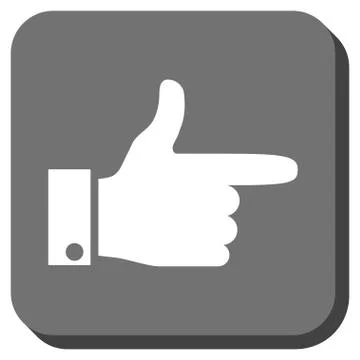 Hand Pointer Right Rounded Square Glyph Icon Illustrazione stock