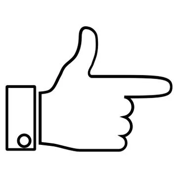 Hand Pointer Right Stroke Vector Icon Stock Illustration