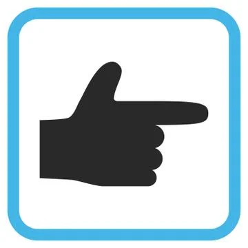 Hand Pointer Right Vector Icon In a Frame 스톡 일러스트