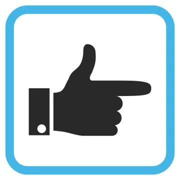 Hand Pointer Right Vector Icon In a Frame Illustrazione stock