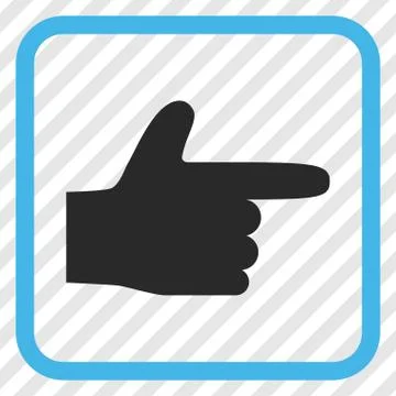 Hand Pointer Right Vector Icon In a Frame Stock Illustration