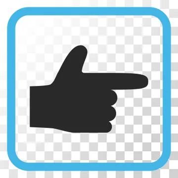 Hand Pointer Right Vector Icon In a Frame Illustrazione stock