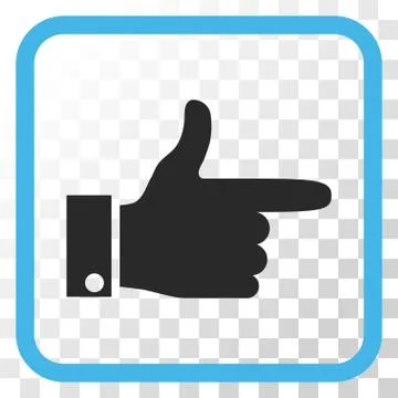 Hand Pointer Right Vector Icon In a Frame Stock Illustration