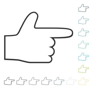 Hand Pointer Right Vector Icon Illustrazione stock