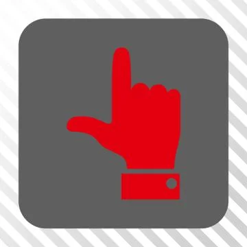 Hand Pointer Up Rounded Square Button Stock Illustration