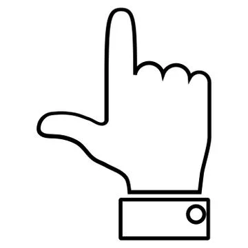 Hand Pointer Up Stroke Vector Icon Illustrazione stock