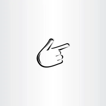 Hand pointer stylized black icon Stock Illustration