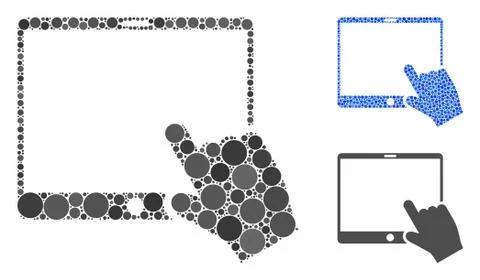 Hand Pointer Tablet Composition Icon of Circles Stock Illustration