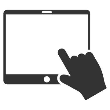 Hand Pointer Tablet Flat Vector Icon 스톡 일러스트