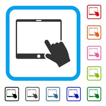 Hand Pointer Tablet Framed Icon 스톡 일러스트