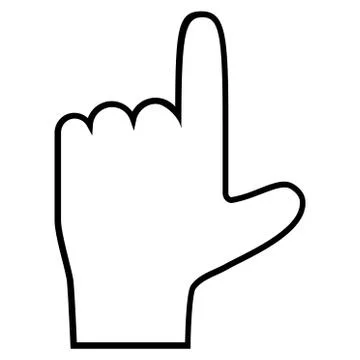 Hand Pointer Up Thin Line Vector Icon Stock Illustration