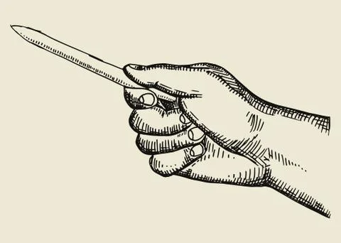 Hand with pointer vector. hand drawing イラスト素材