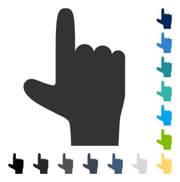 Hand Pointer Up Vector Icon Stock Illustration