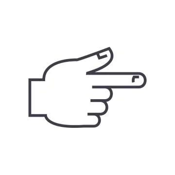 Hand pointer vector line icon, sign, illustration on background, editable イラスト素材