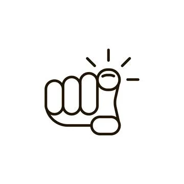 Hand pointer on you icon, point finger direction. Cursor sign with finger for Stock Illustration