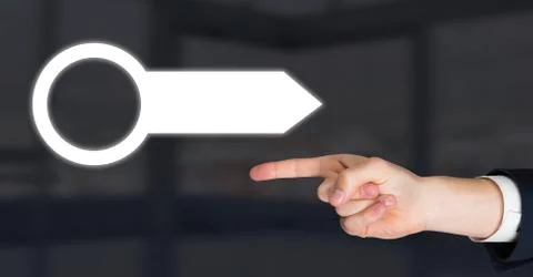 Hand pointing and arrow pointer Stock Photos