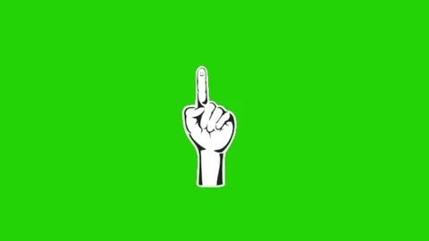 Hand pointing animation on green background Vidéo 331500702