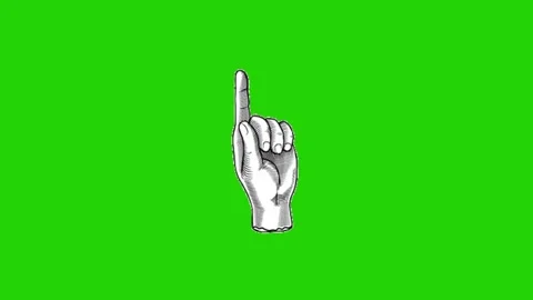 Hand pointing animation on green background Stock Footage 331500715