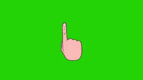 Hand pointing animation on green background Vidéo 331500726