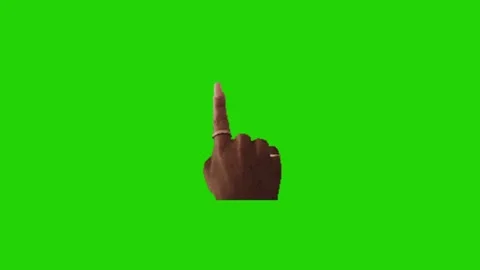Hand pointing animation on green background Stock Footage 331500736