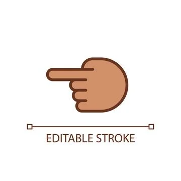 Hand pointing aside pixel perfect RGB color icon Stock Illustration