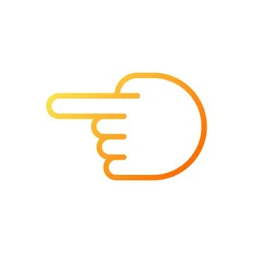 Hand pointing aside pixel perfect gradient linear vector icon Ilustração Stock