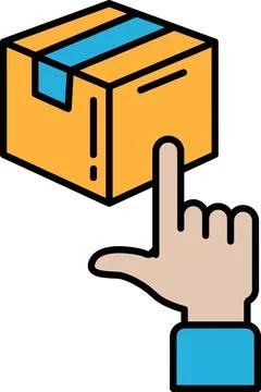 A hand pointing at a box with a white background 库存插图