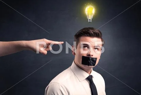 Hand pointing at businessman Stock Photos