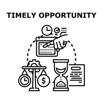 Hand pointing calendar indicating timely opportunity management Stock Illustration