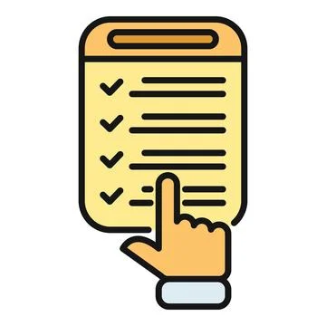 Hand pointing at checklist tasks on survey form Stock Illustration