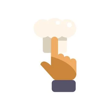 Hand pointing a chef hat online cooking courses icon Stock Illustration