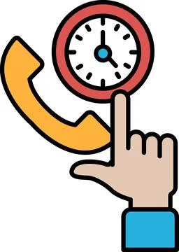A hand pointing to a clock with the time of 11:00 Stock Illustration