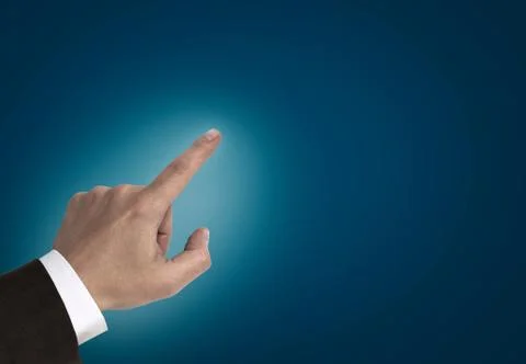 Hand pointing at copy space concept Stock Photos