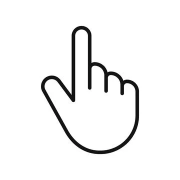Hand Pointing Up Cursor Icon Isolated Vector Illustration Stock Illustration