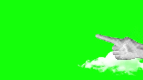 Hand pointing direction with appearing graphic elements on chromakey background Stock Footage 306879959